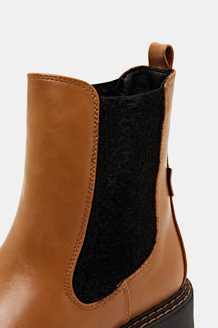 Vegan Leather Chelsea Boots, CARAMEL, detail image number 3