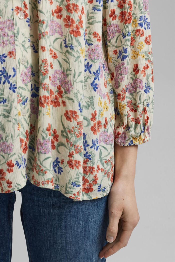Crinkle blouse with a mille-fleurs print, OFF WHITE, detail image number 5