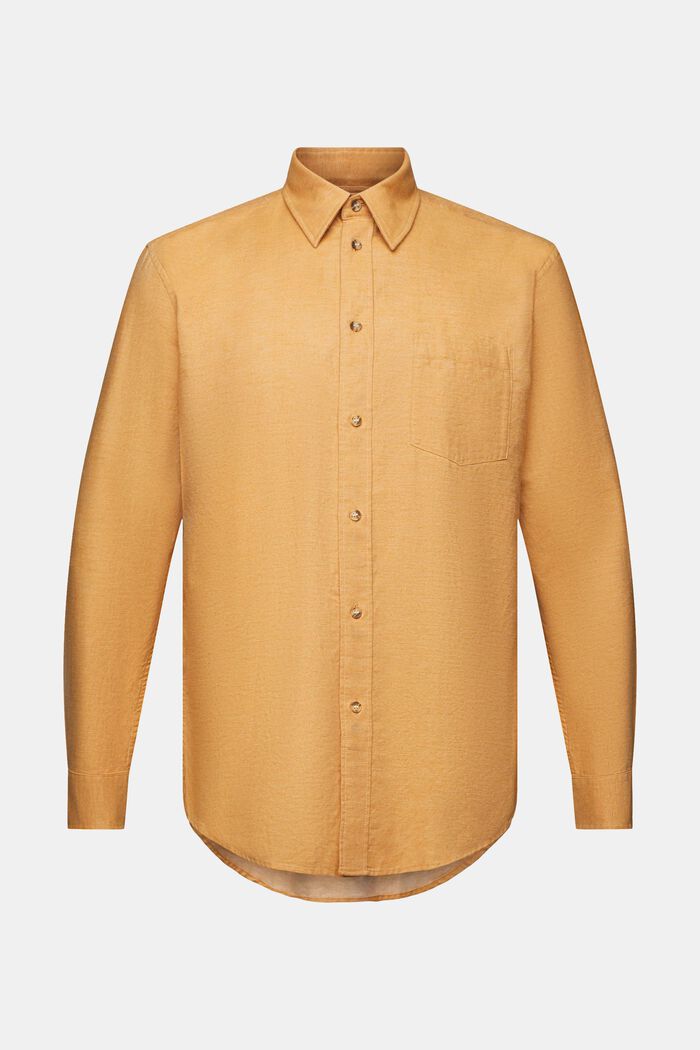 Mottled shirt, 100% cotton, CAMEL, detail image number 7