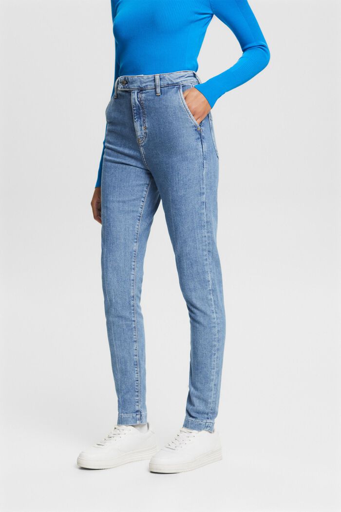 High-Rise Slim Jeans, BLUE LIGHT WASHED, detail image number 0