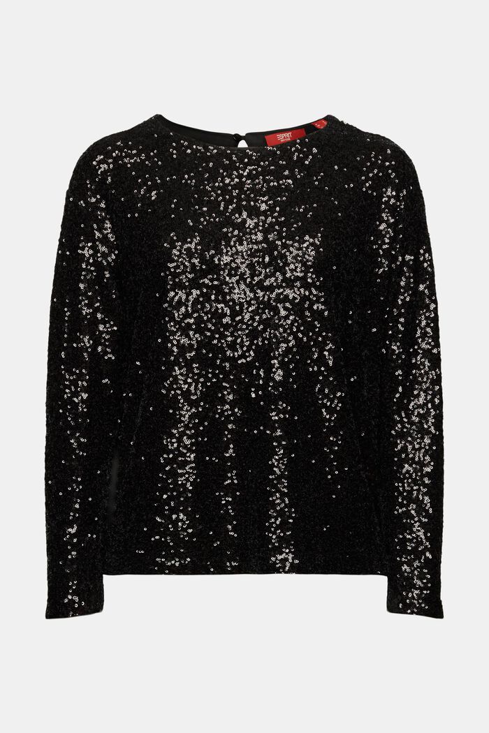 Sequin Sweater, BLACK, detail image number 6