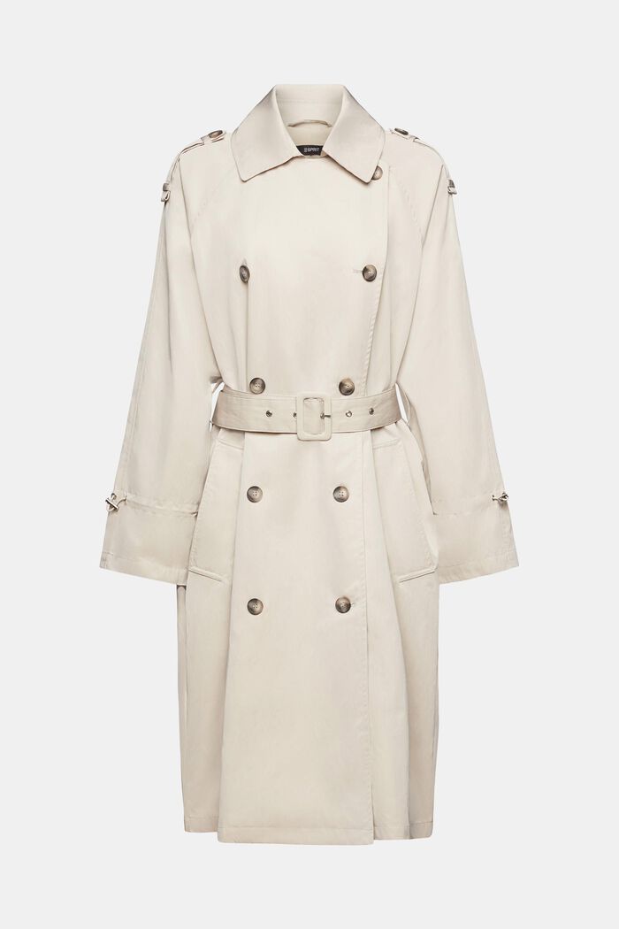 Belted Double-Breasted Trench Coat, LIGHT TAUPE, detail image number 5
