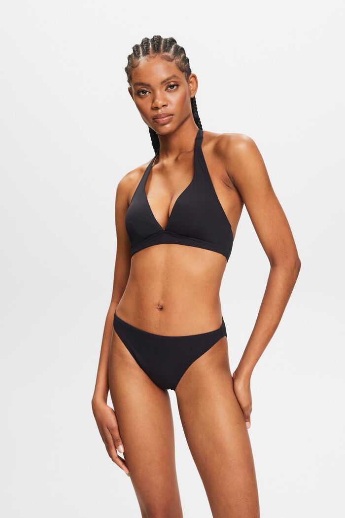 Padded Halterneck Bikini Top, BLACK, detail image number 0