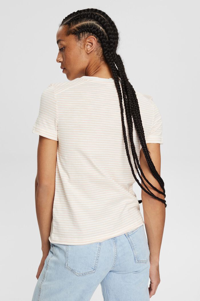 Striped T-shirt with embroidered motif, NUDE, detail image number 3