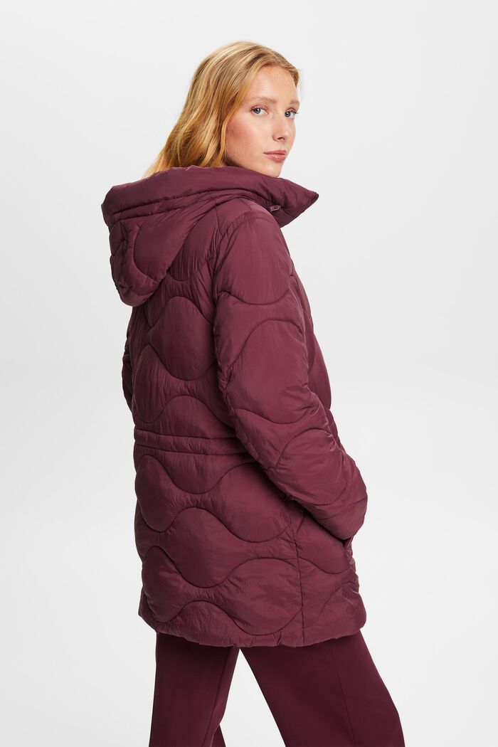 Hooded Quilted Jacket, AUBERGINE, detail image number 3