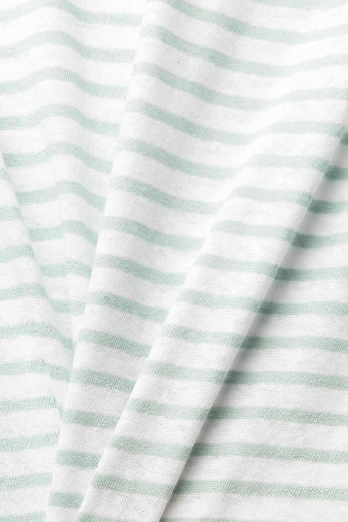 With linen: striped T-shirt, DUSTY GREEN, detail image number 1