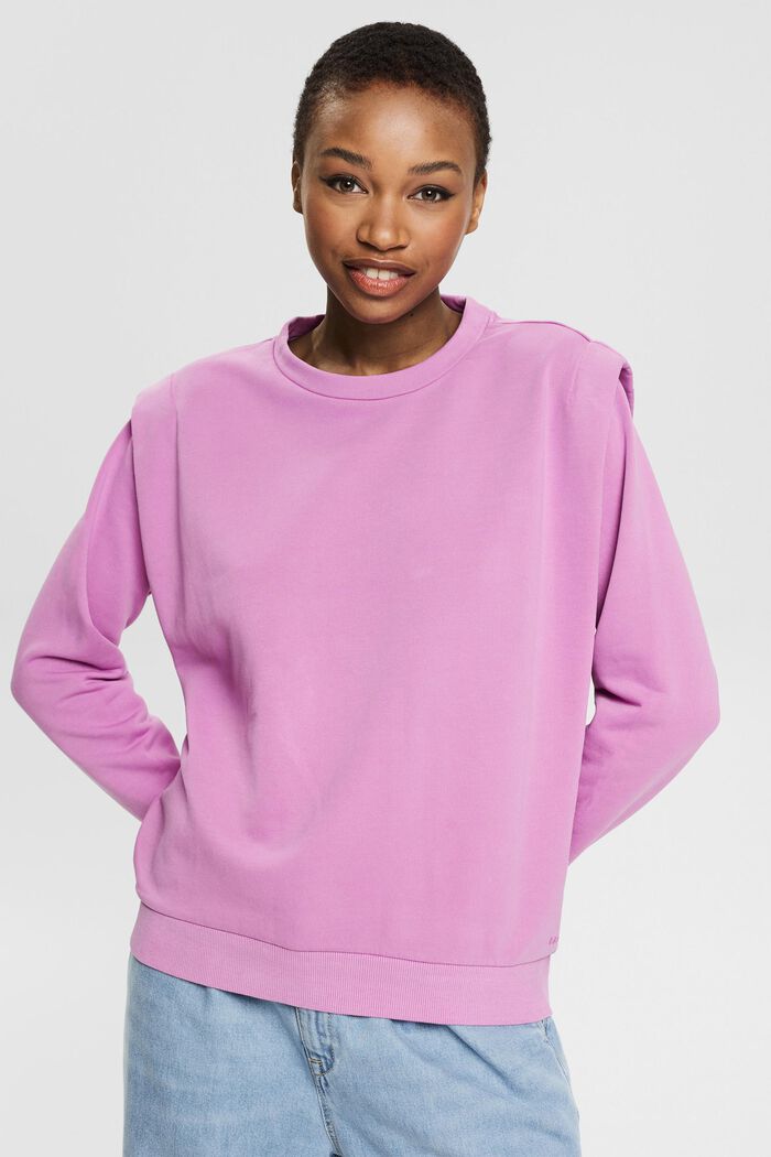 Made of recycled material: sweatshirt with a shoulder detail, DARK PINK, detail image number 0