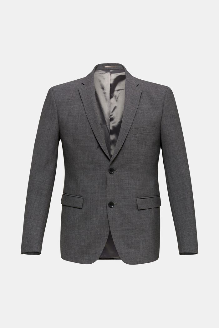 ACTIVE SUIT tailored jacket, wool blend, DARK GREY, overview