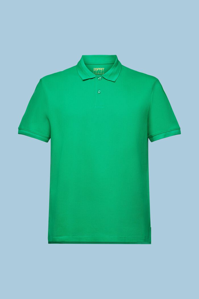 Cotton Pique Polo Shirt, GREEN, detail image number 5
