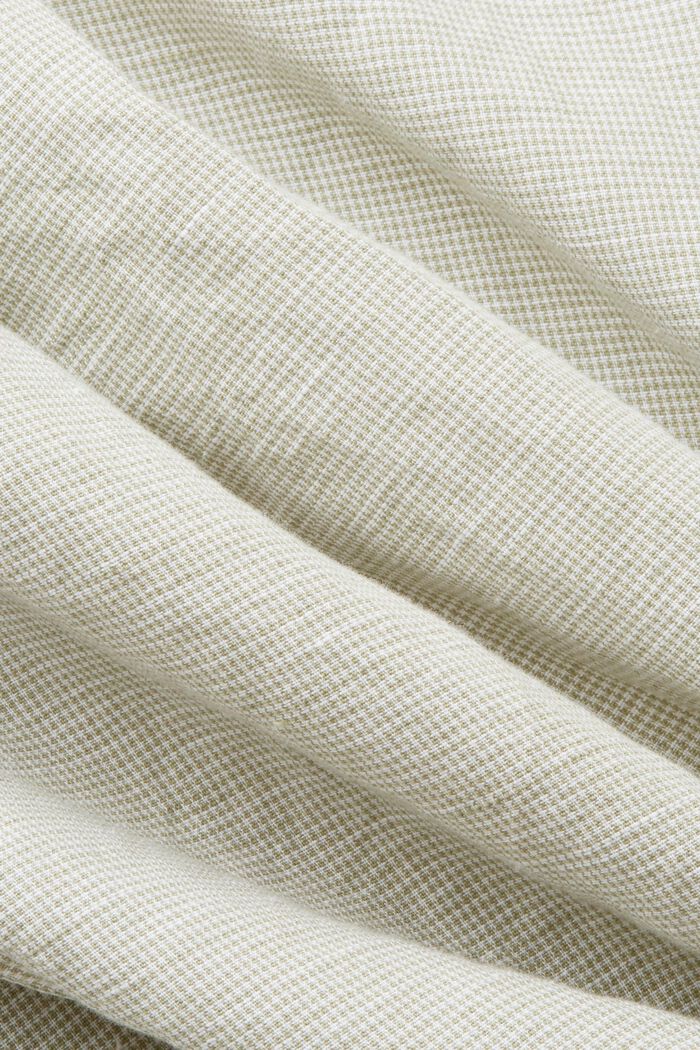 Blended linen dogstooth short-sleeved shirt, LIGHT KHAKI, detail image number 4