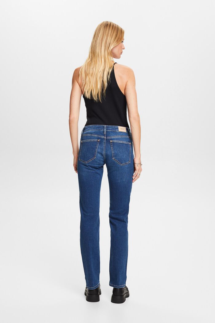 Straight leg stretch jeans, cotton blend, BLUE MEDIUM WASHED, detail image number 3