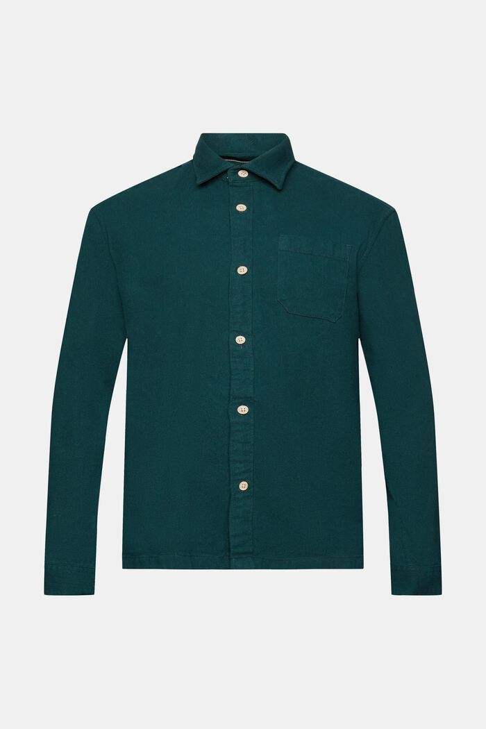 Solid twill shirt, DARK TEAL GREEN, detail image number 6