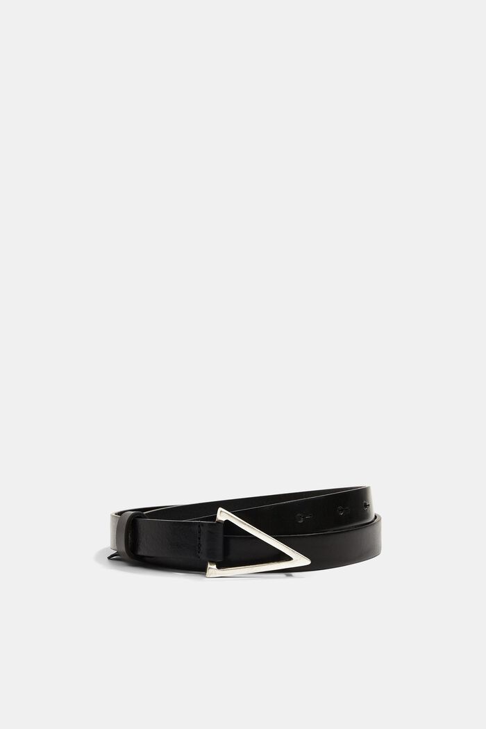 Narrow leather belt, BLACK, detail image number 0