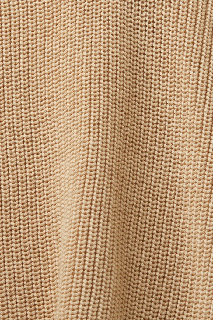 Knitted polo neck jumper, 100% cotton, SAND, detail image number 5
