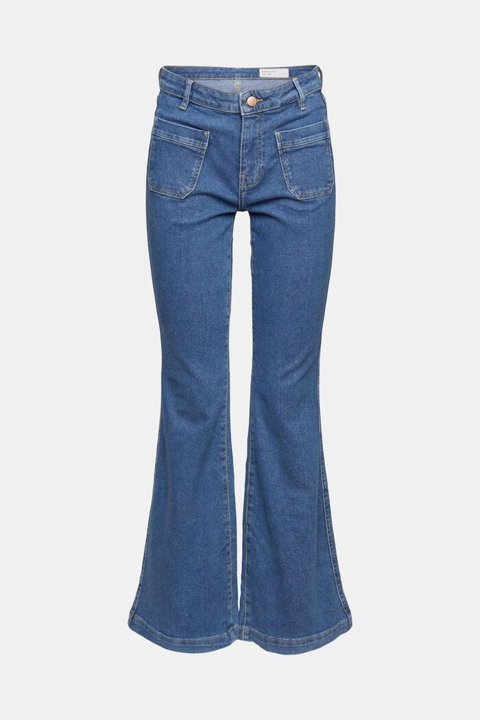 Bootcut jeans with patch pockets