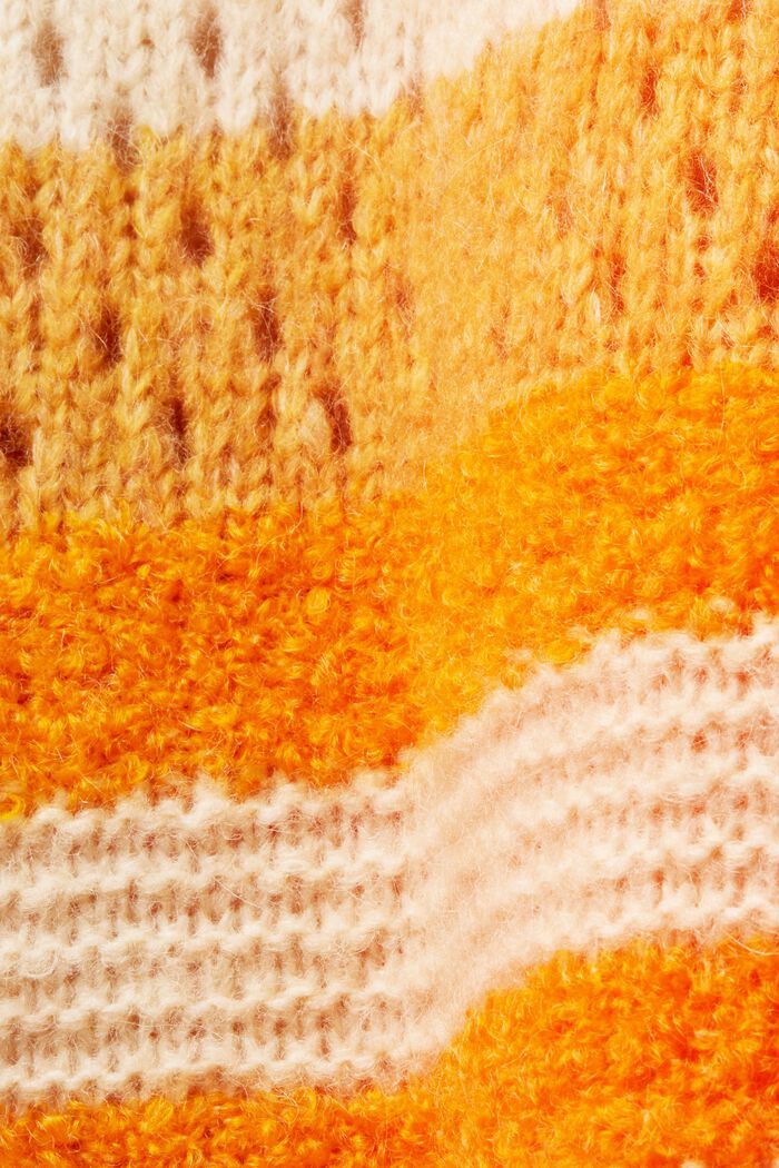 Striped Rollneck Sweater, GOLDEN ORANGE, detail image number 5