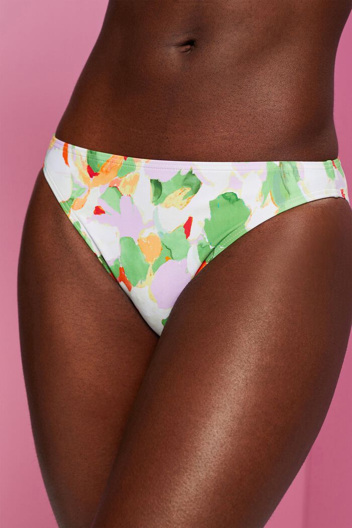 Recycled: patterned bikini bottoms, GREEN, detail image number 1