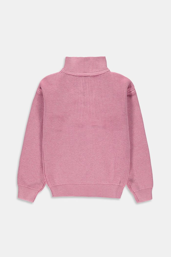 Knitted jumper with a zip collar, MAUVE, detail image number 1