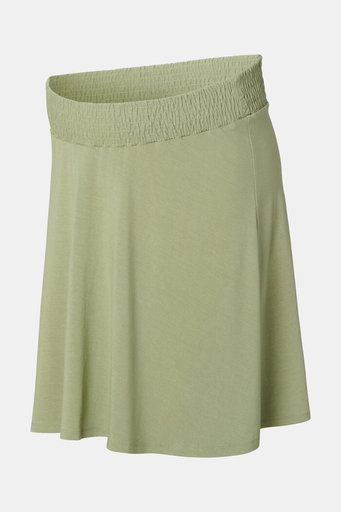 Jersey skirt with under-bump waistband, LENZING™ ECOVERO™, REAL OLIVE, detail image number 4