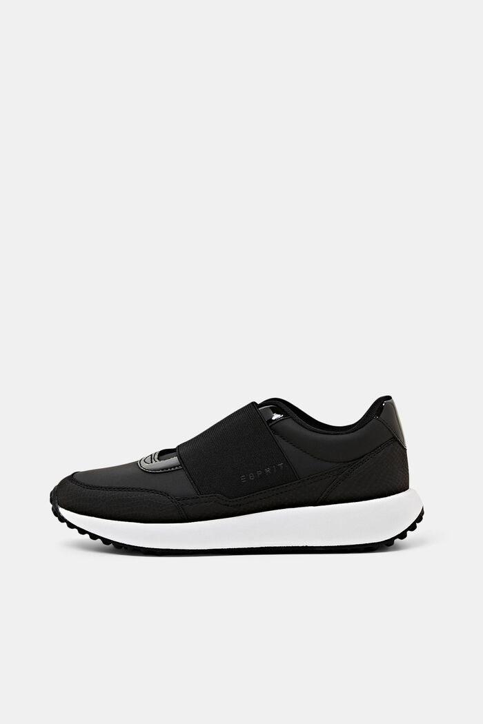 Faux Leather Slip-On Trainers, BLACK, detail image number 0