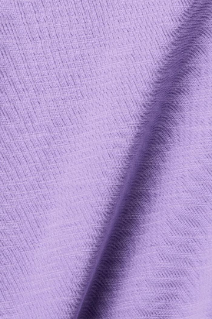 Cotton T-shirt with scoop neckline, PURPLE, detail image number 5