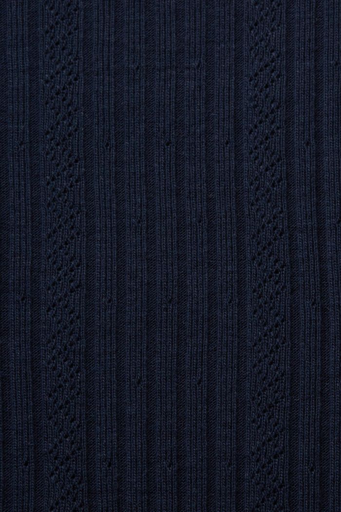Pointelle Rib-Knit Jersey Longsleeve, NAVY, detail image number 5
