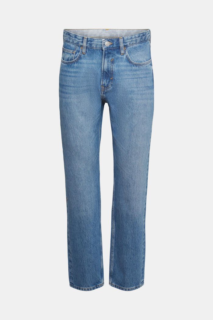 Jeans with a straight leg, organic cotton, BLUE MEDIUM WASHED, detail image number 2