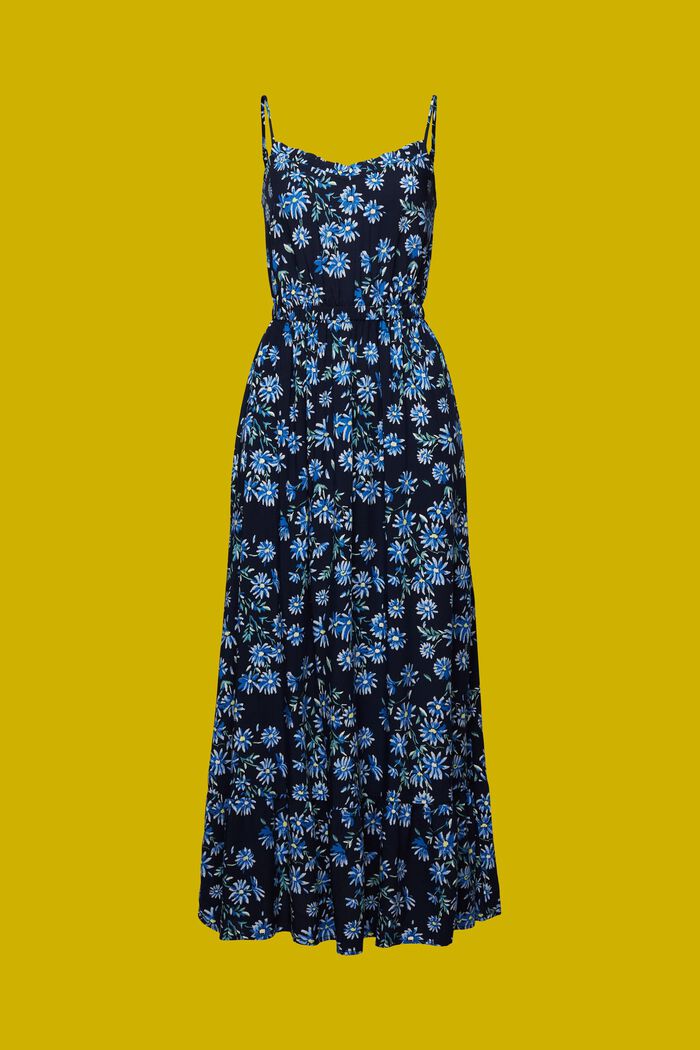 Patterned maxi dress, LENZING™ ECOVERO™, NAVY, detail image number 7