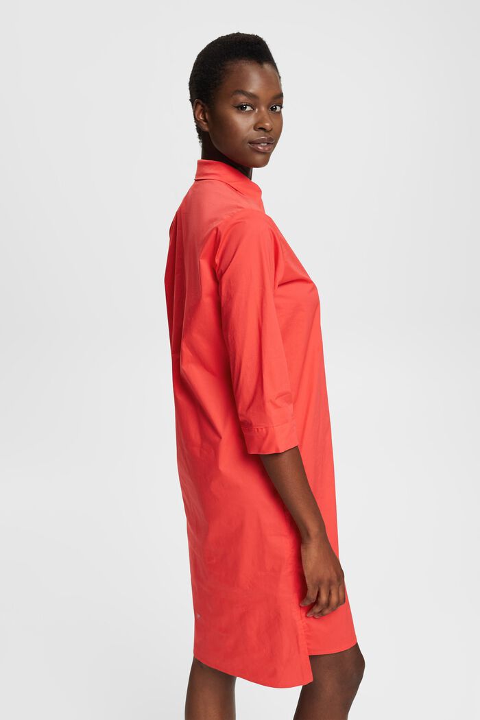 Poplin shirt blouse, RED, detail image number 4