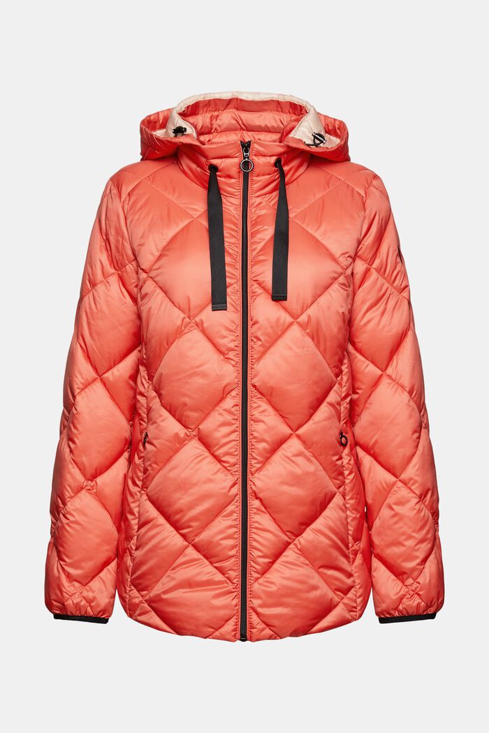 Recycled: Quilted jacket with an adjustable hood, CORAL, detail image number 6