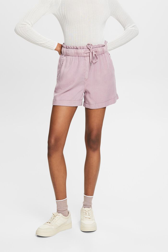 Twill Pull-On Shorts, MAUVE, detail image number 0