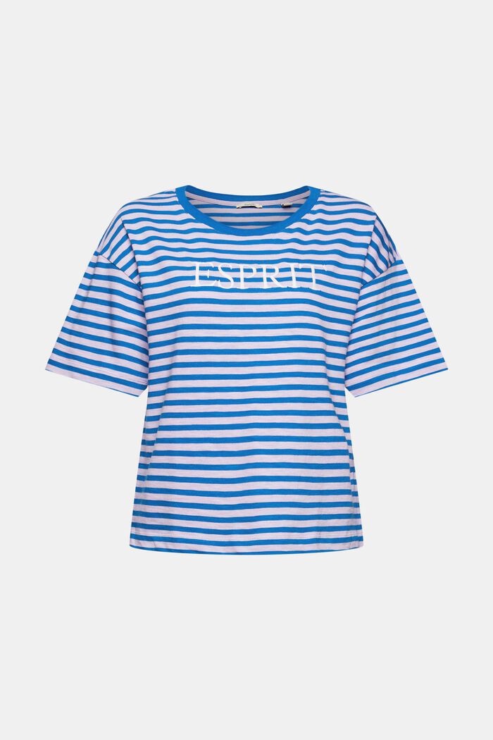 Striped T-shirt with logo embroidery, LILAC, detail image number 7