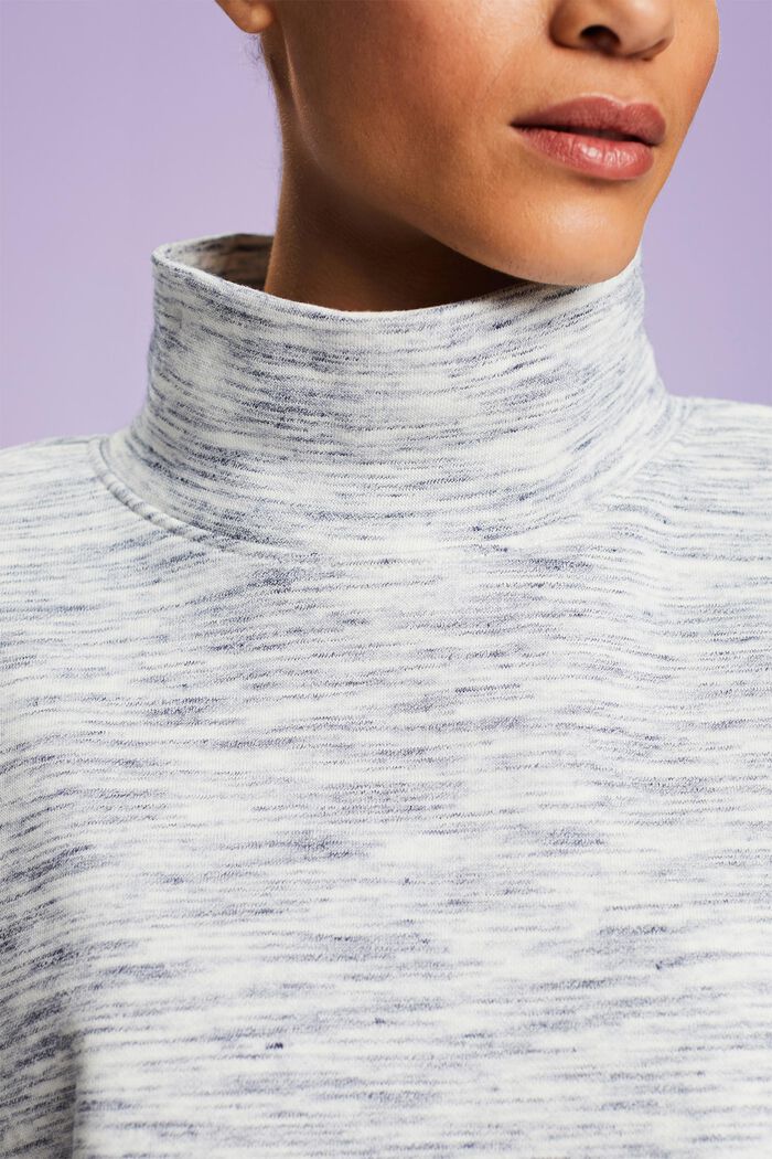Mottled Stand-Up Collar Sweatshirt, ICE, detail image number 3