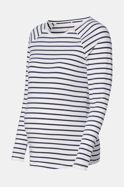 MATERNITY Organic Cotton-Blend Striped T-Shirt
