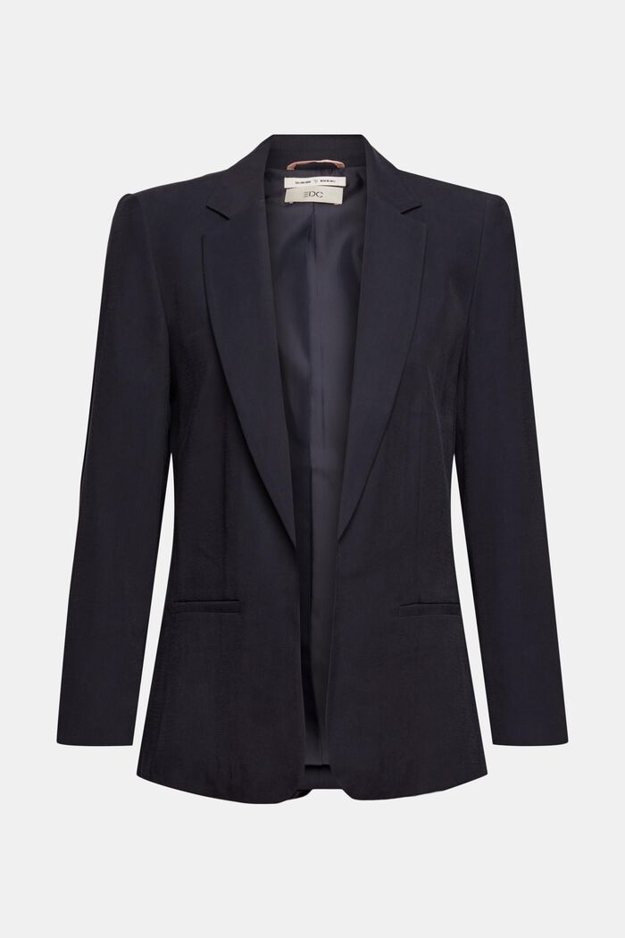 Open-fronted blazer with LENZING™ ECOVERO™, BLACK, overview