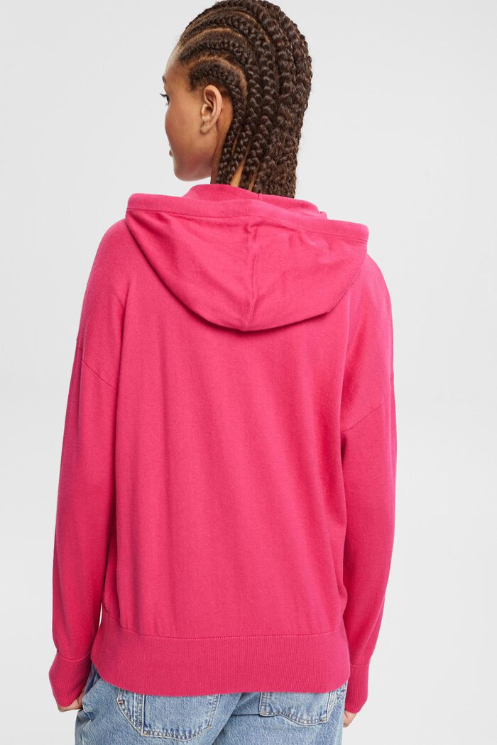 Cardigan with a hood, PINK FUCHSIA, detail image number 3