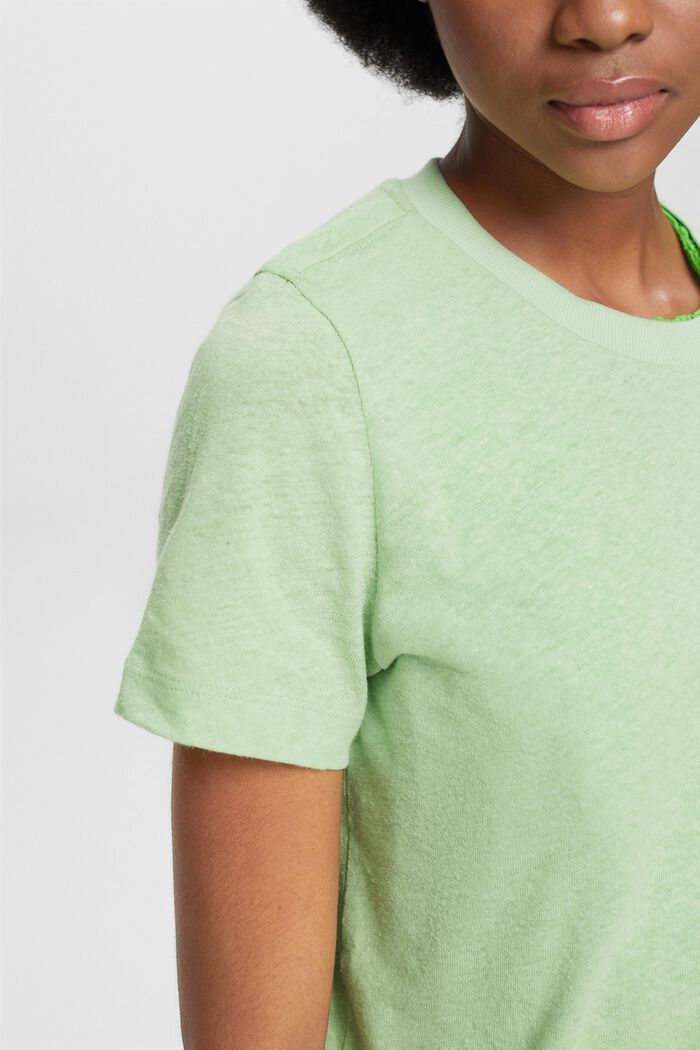 Cotton-Linen T-Shirt, LIGHT GREEN, detail image number 3