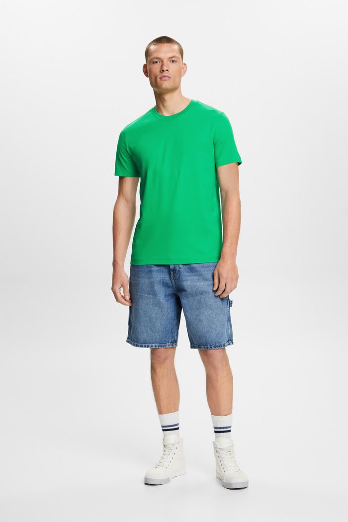 Pima Cotton-Jersey Crewneck T-Shirt, GREEN, detail image number 5