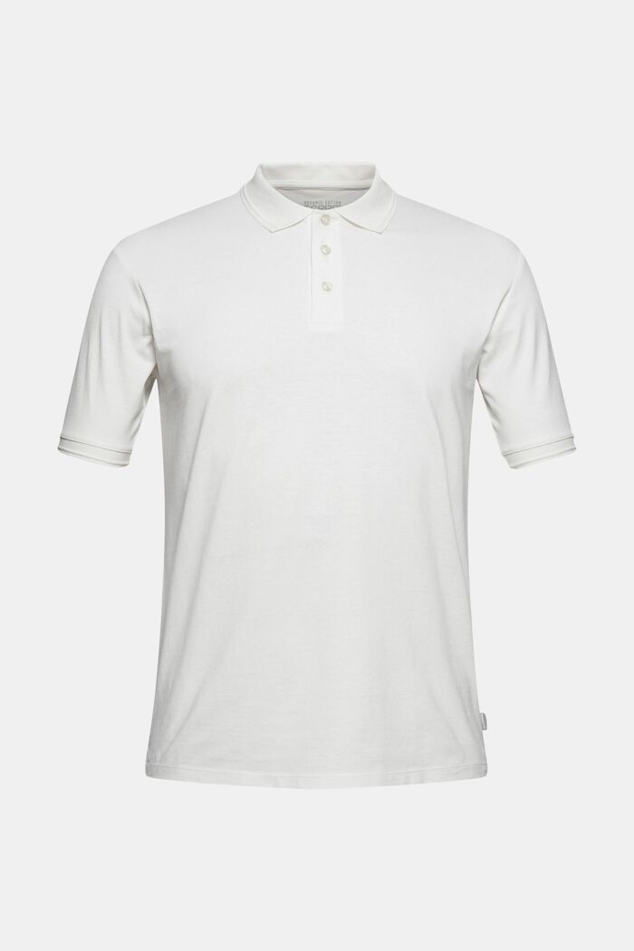 With linen/organic cotton: jersey polo shirt, OFF WHITE, detail image number 0
