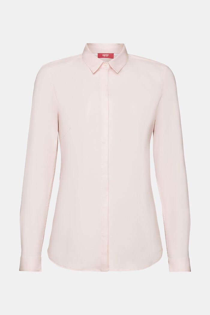 Long-Sleeve Poplin Shirt, LIGHT PINK, detail image number 6