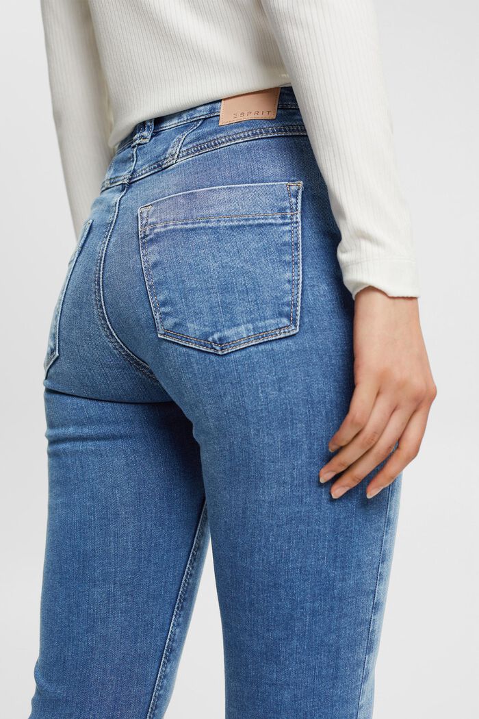 Cropped flared stretch jeans, BLUE MEDIUM WASHED, detail image number 3