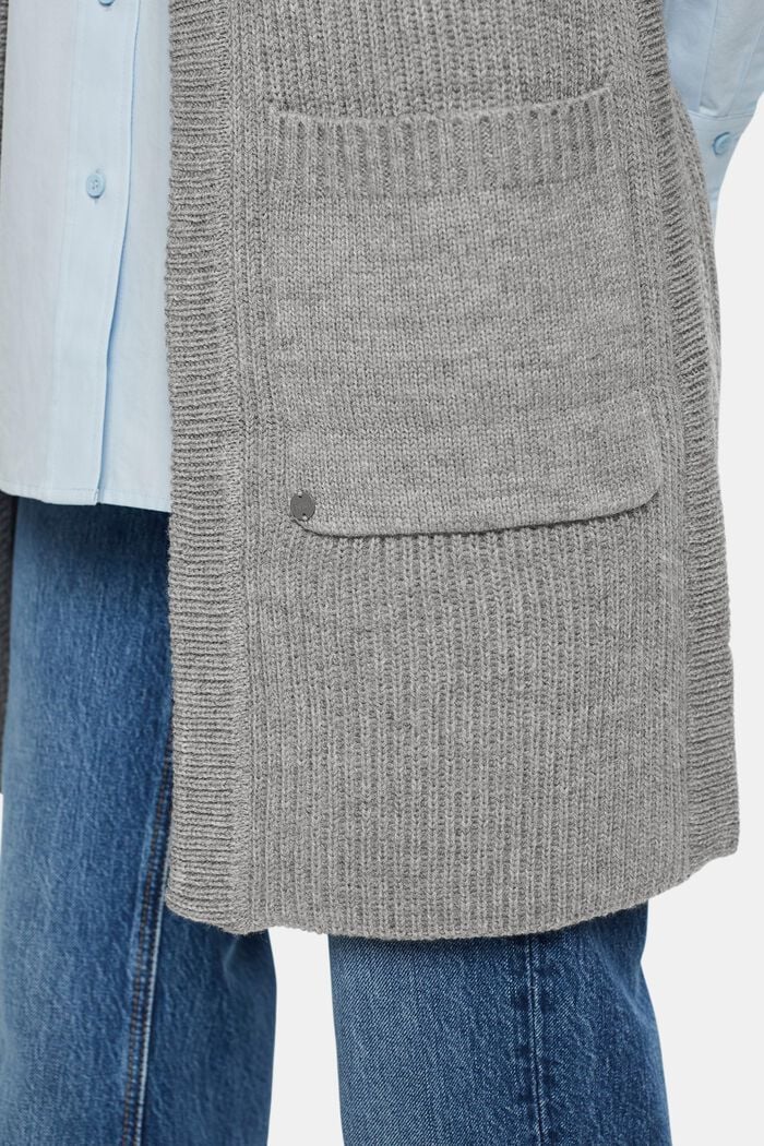 Recycled: longline sleeveless cardigan, GREY, detail image number 1
