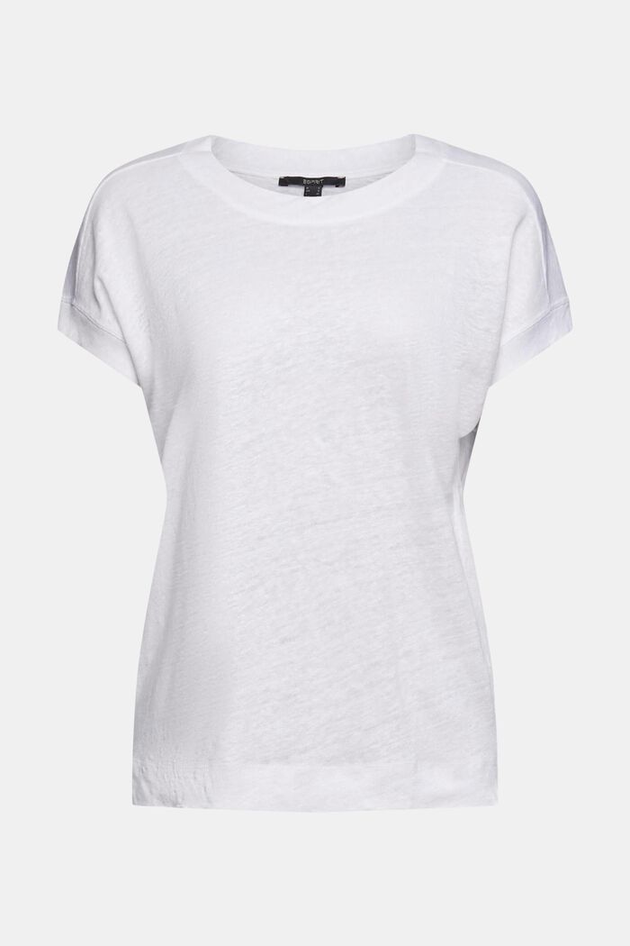 100% linen T-shirt, WHITE, detail image number 6