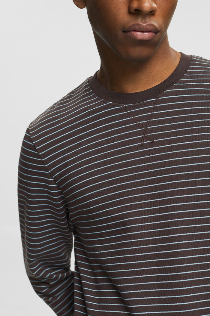 Striped sweatshirt made of cotton, BROWN, detail image number 2