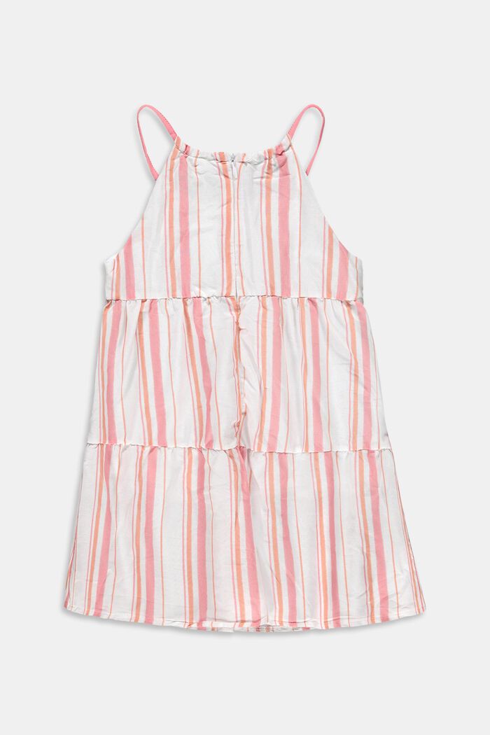 Striped flounce dress in 100% cotton, PINK, detail image number 1