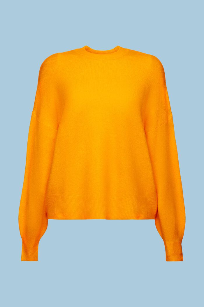 Wool Blend Crewneck Sweater, GOLDEN ORANGE, detail image number 8