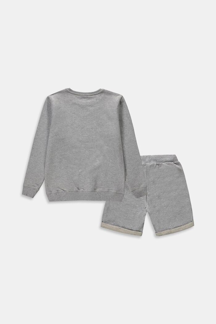 Set: jumper and shorts, 100% cotton, PASTEL GREY, detail image number 1