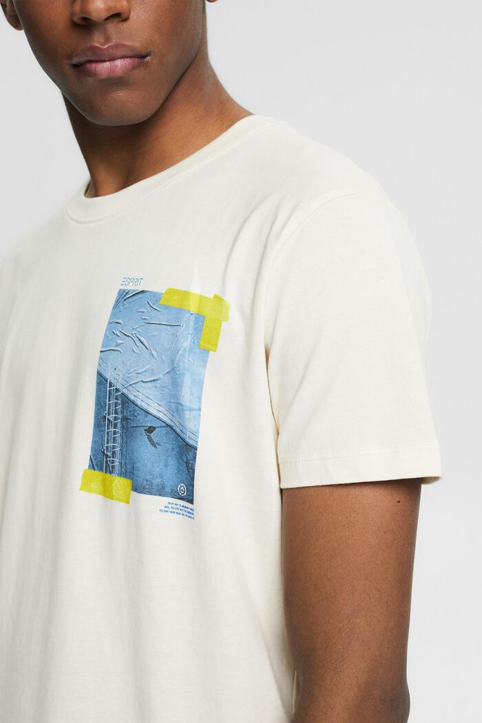 Jersey T-shirt in 100% cotton, CREAM BEIGE, detail image number 1