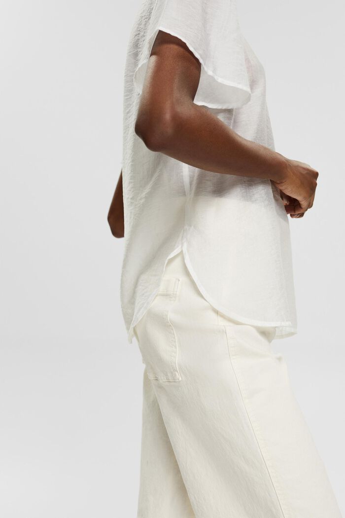 Blended linen: lightweight blouse, OFF WHITE, detail image number 2