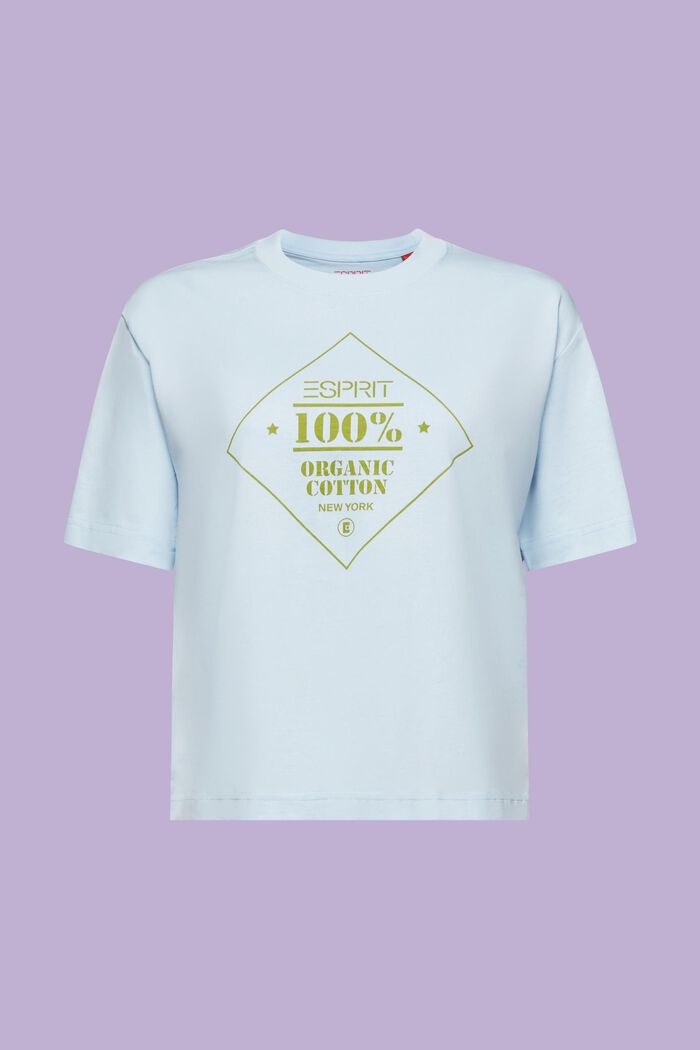 Organic Cotton Printed T-Shirt, PASTEL BLUE, detail image number 7